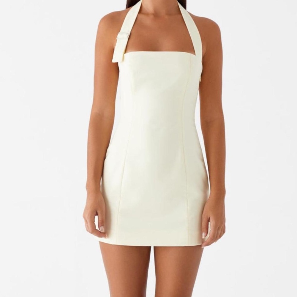 soft yellow  Halter Mini Dress- brand new with tags.